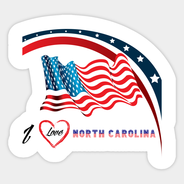 i love north carolina I Love North Carolina Sticker TeePublic